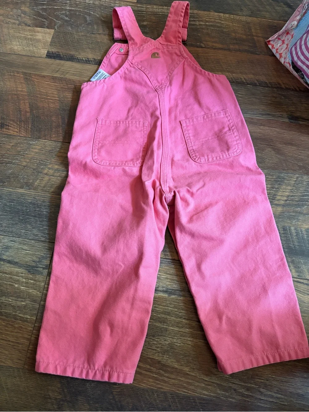 Carhartt hot pink canvas bib overalls size 24 months